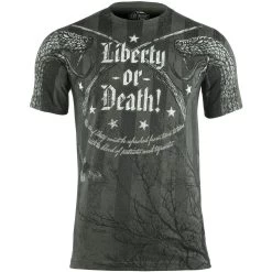 7.62 Design Liberty Or Death T-Shirt Charcoal